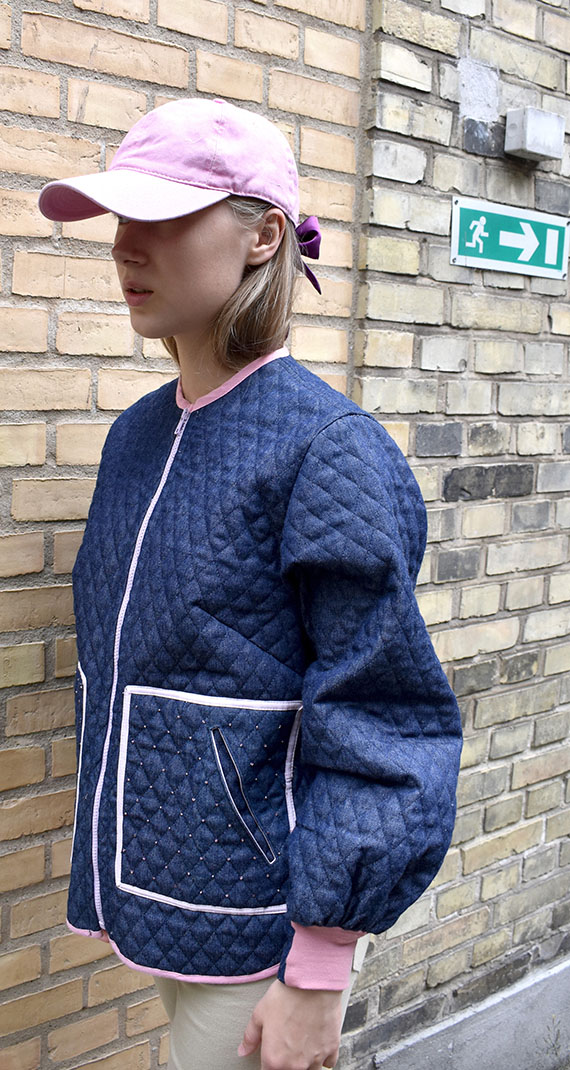 dansk design denimjakke quilt