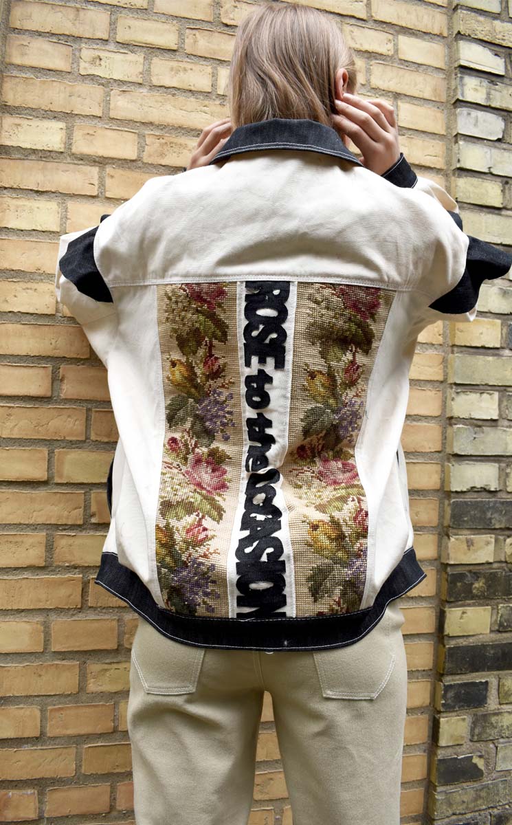 dansk design denimjakke broderi zerowaste